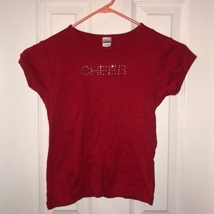 Cheer bedazzled tshirt- Bella girl